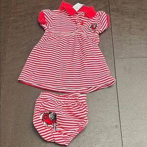 UGA Bulldogs Red Striped Kids Dress Set